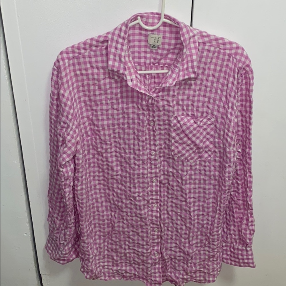 A.n.d eawy purple button down shirt sz x large